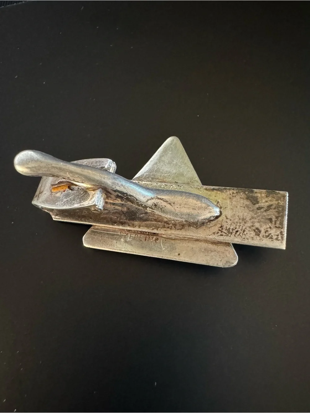 Vintage Siam Sterling Silver Niello Tie Clip Thai Dancer